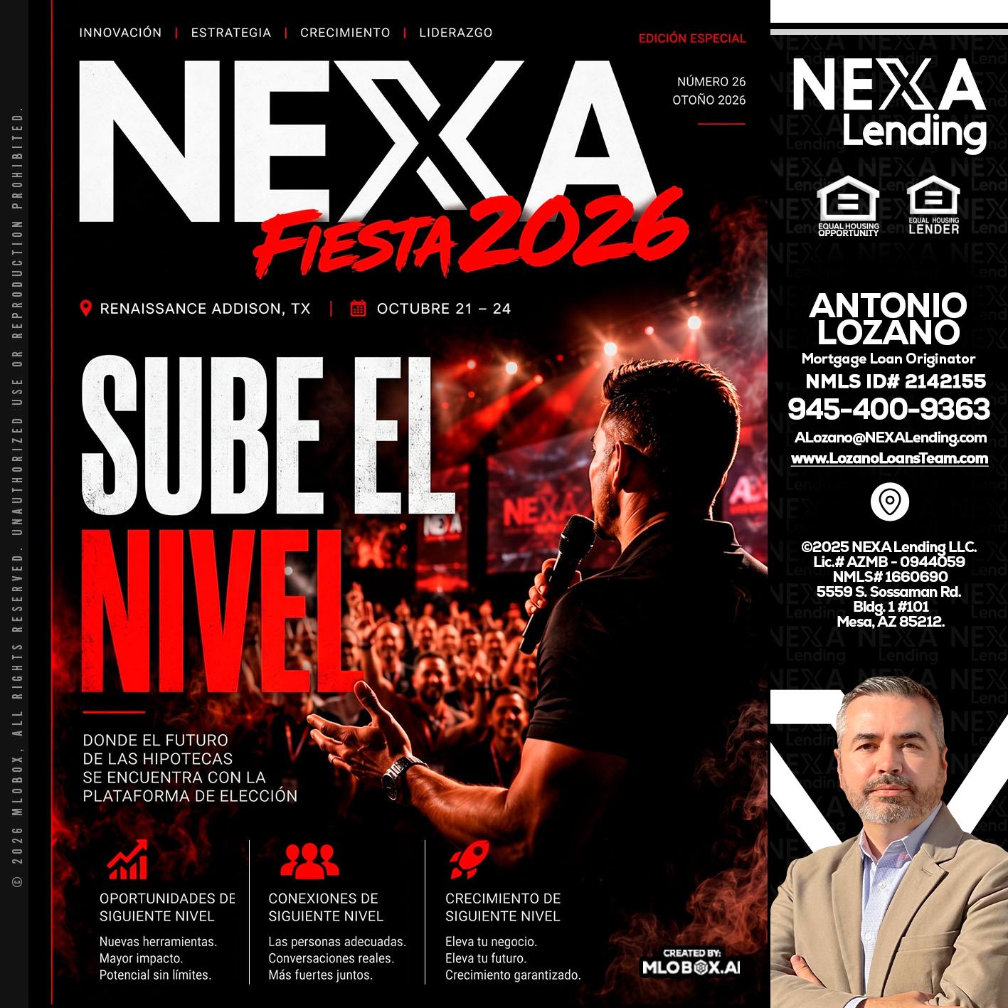NEXA fiesta 2026 - Antonio Lozano -Mortgage Loan Originator