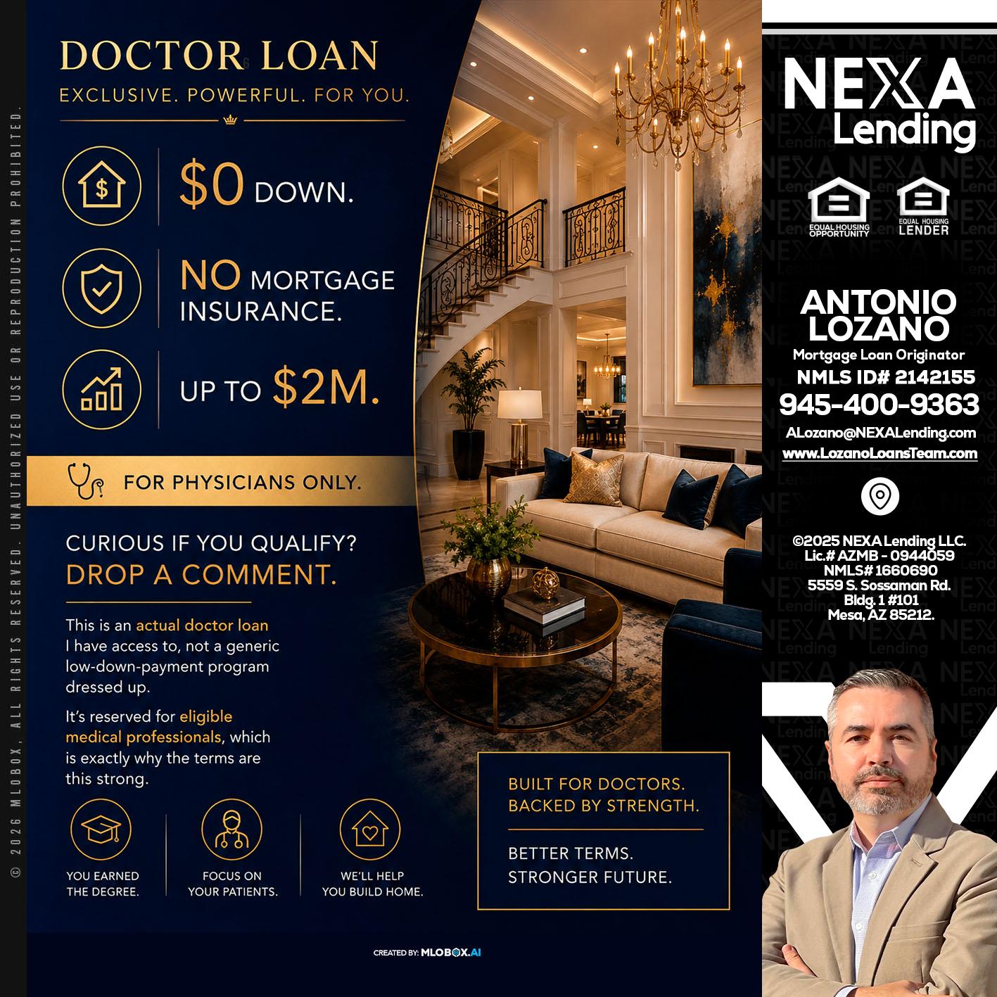 DOCTOR LOANS - Antonio Lozano -Mortgage Loan Originator
