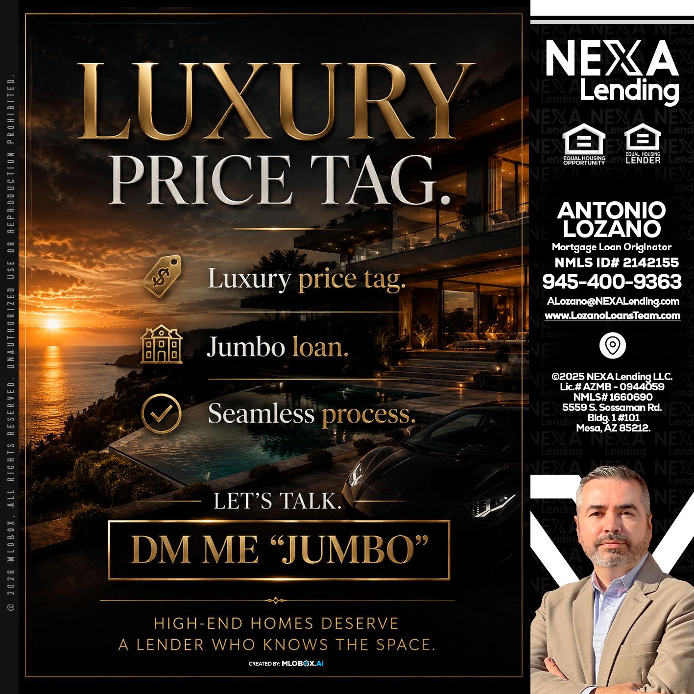 LUXURY PRICE - Antonio Lozano -Mortgage Loan Originator