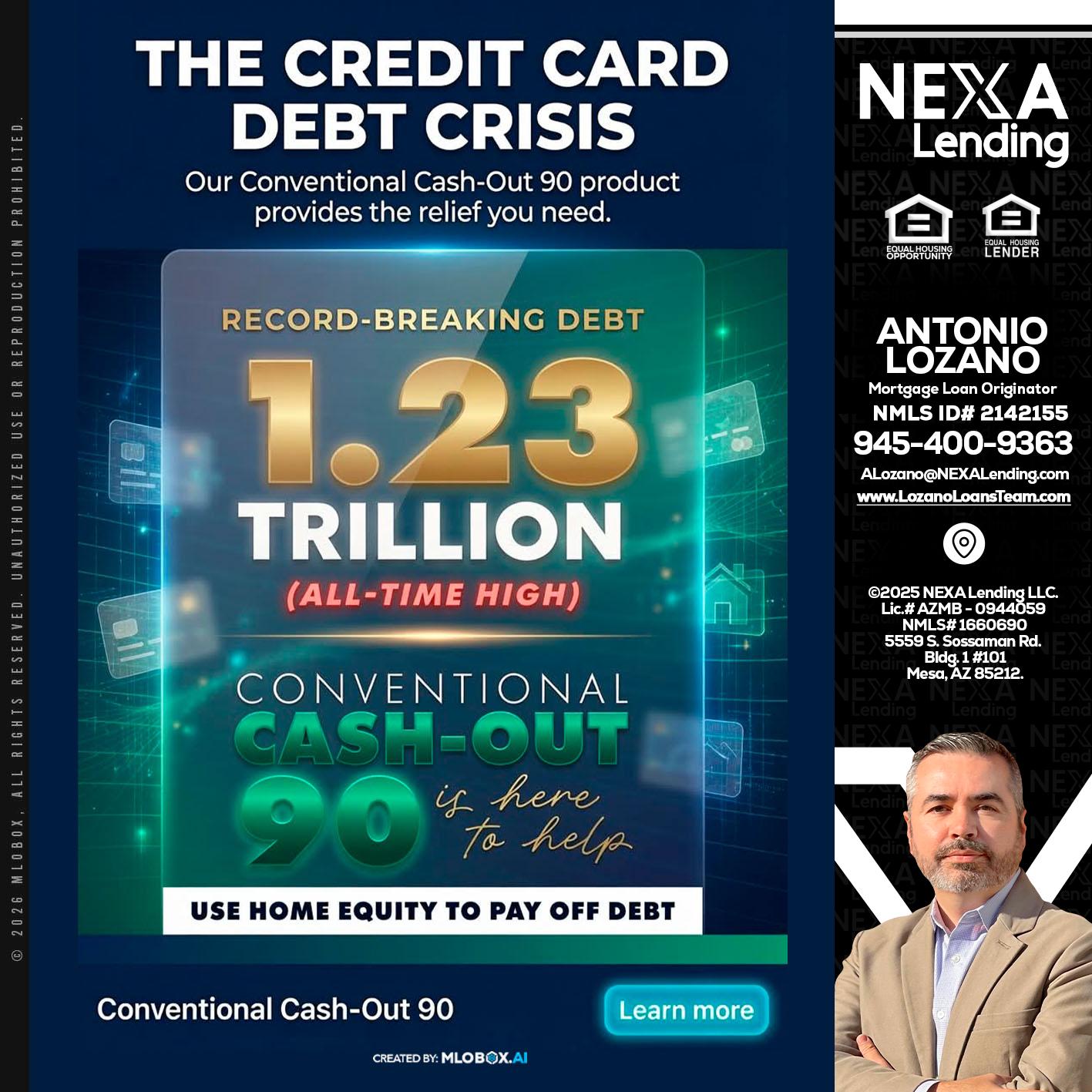 THE CREDIT CARD - Antonio Lozano -Mortgage Loan Originator