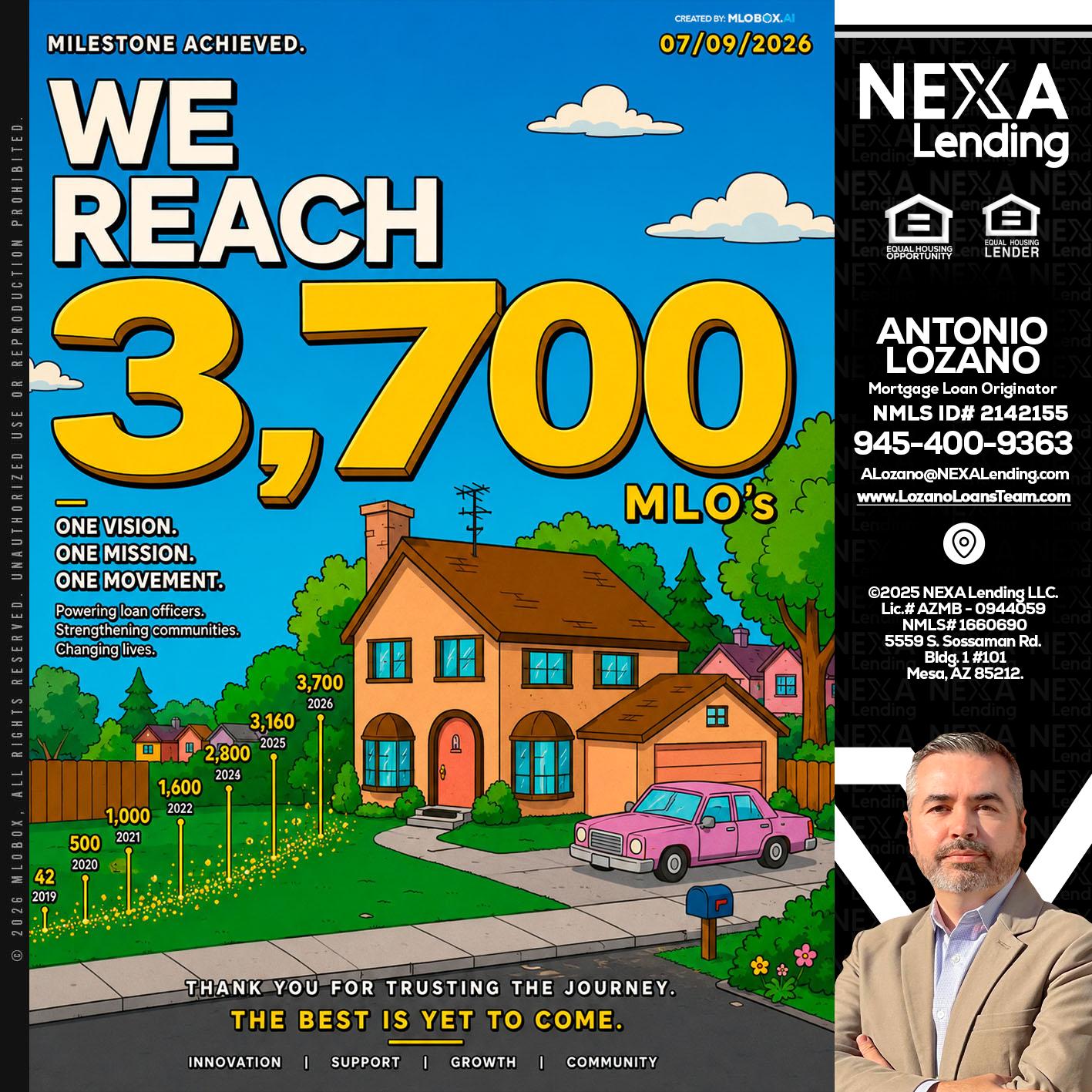 3,700 MLO's - Antonio Lozano -Mortgage Loan Originator