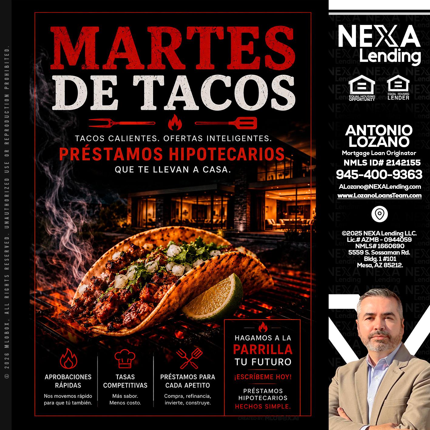 martes de tacos - Antonio Lozano -Mortgage Loan Originator