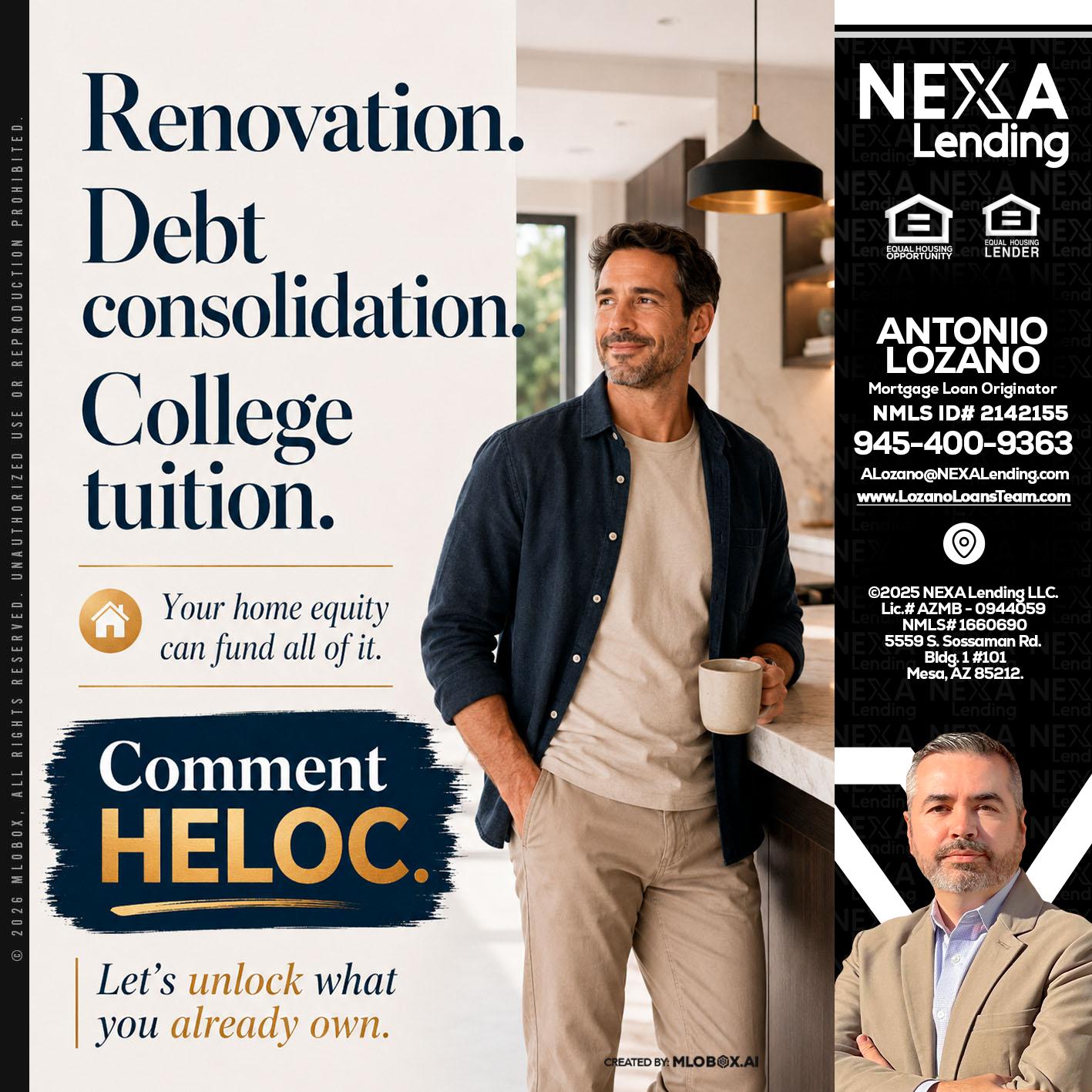 RENOVATION DEBT - Antonio Lozano -Mortgage Loan Originator