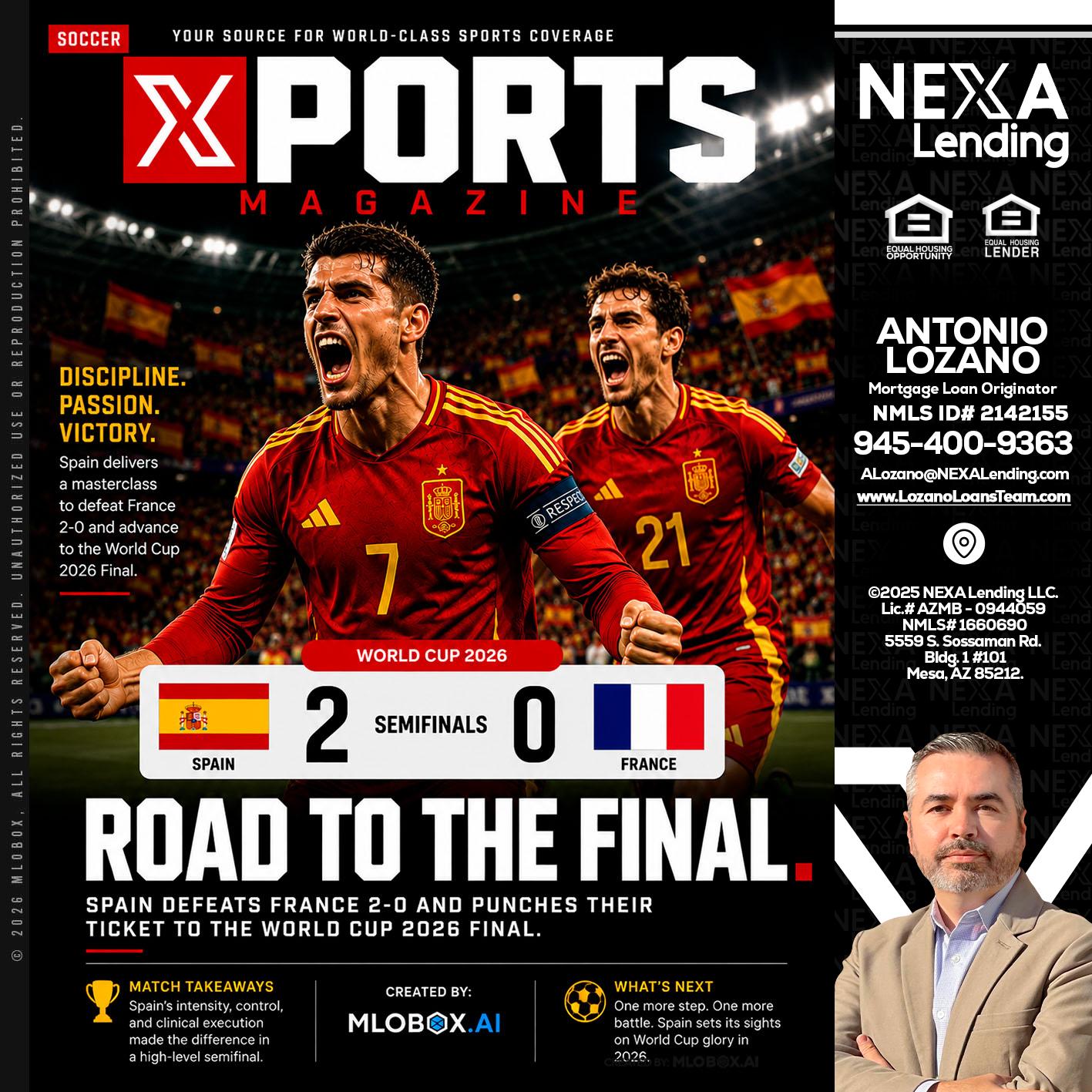 XPORTS WORLD CUP 2026 - Antonio Lozano -Mortgage Loan Originator