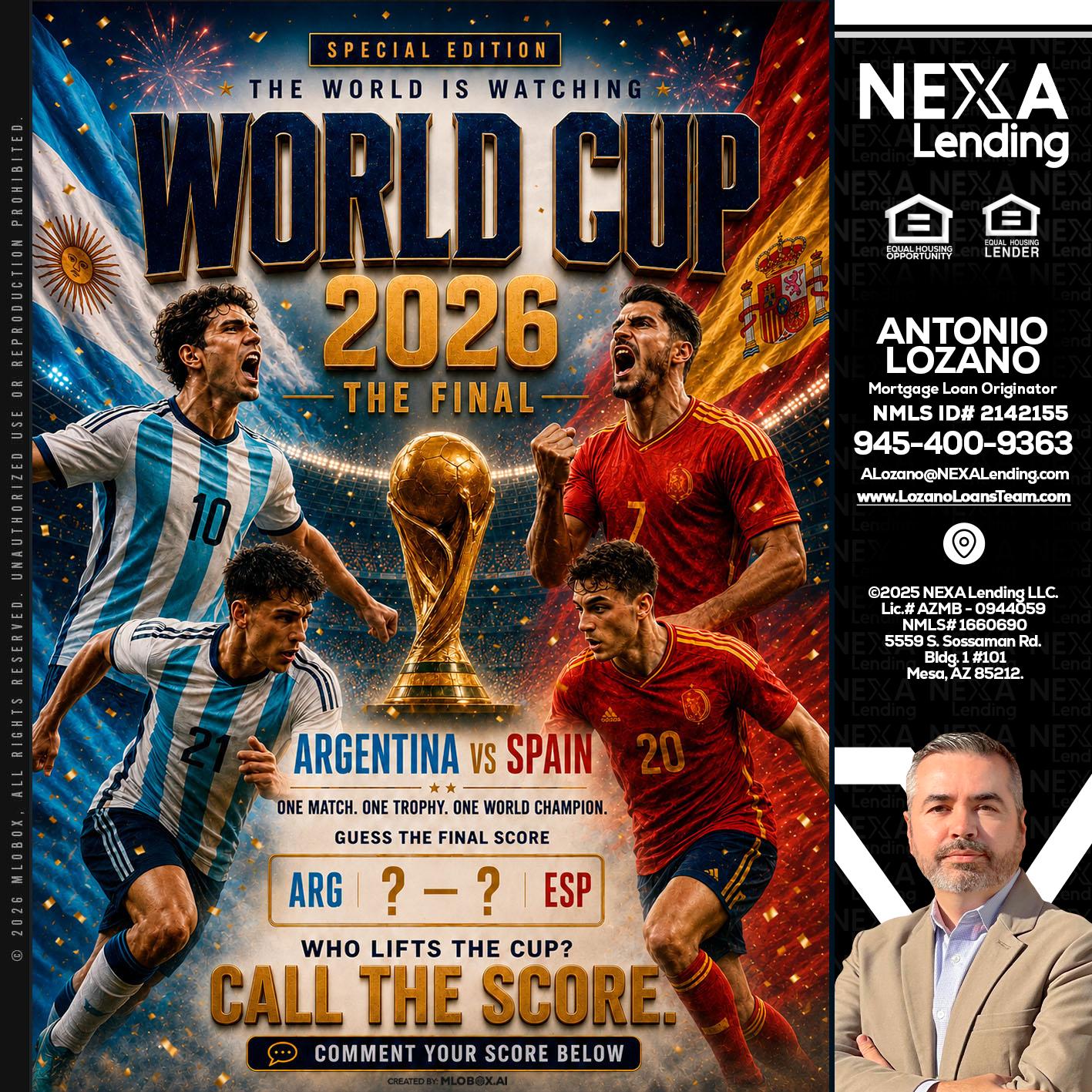 World Cup 2026 finals - Antonio Lozano -Mortgage Loan Originator