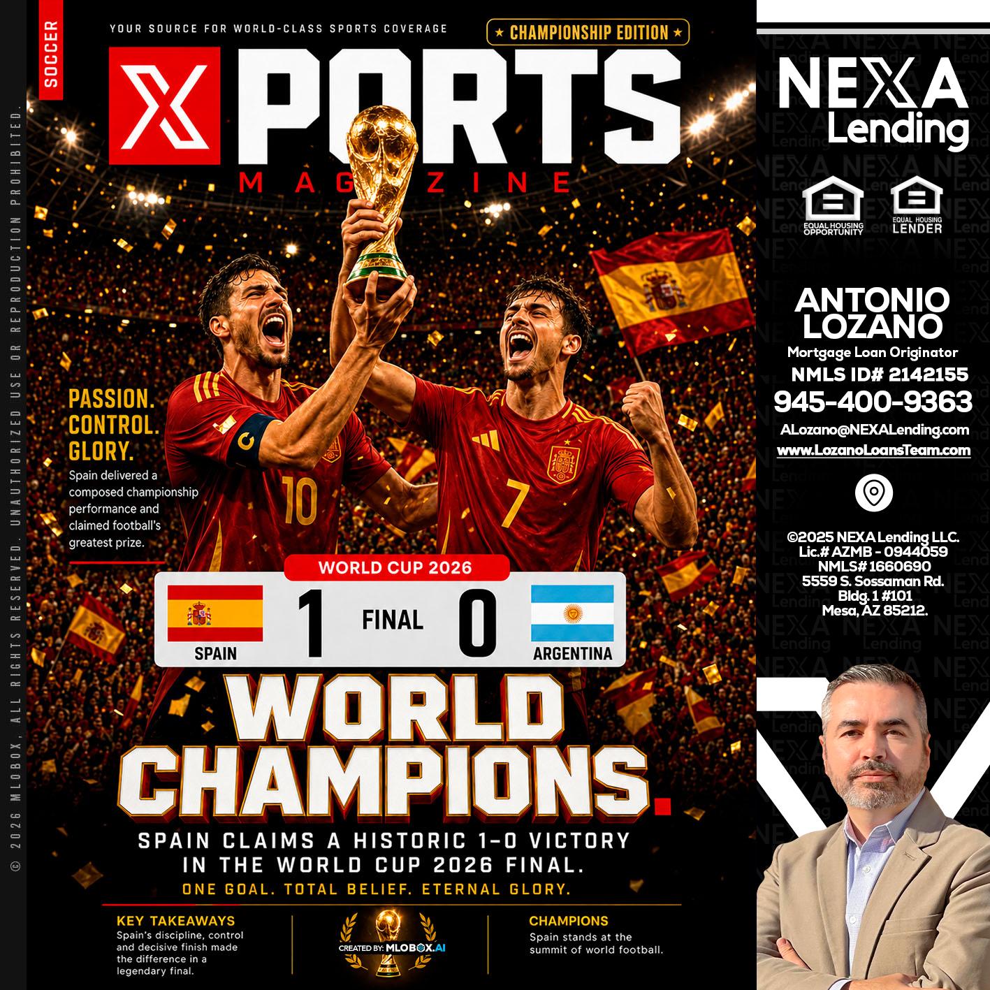 SPAIN CHAMPION - Antonio Lozano -Mortgage Loan Originator