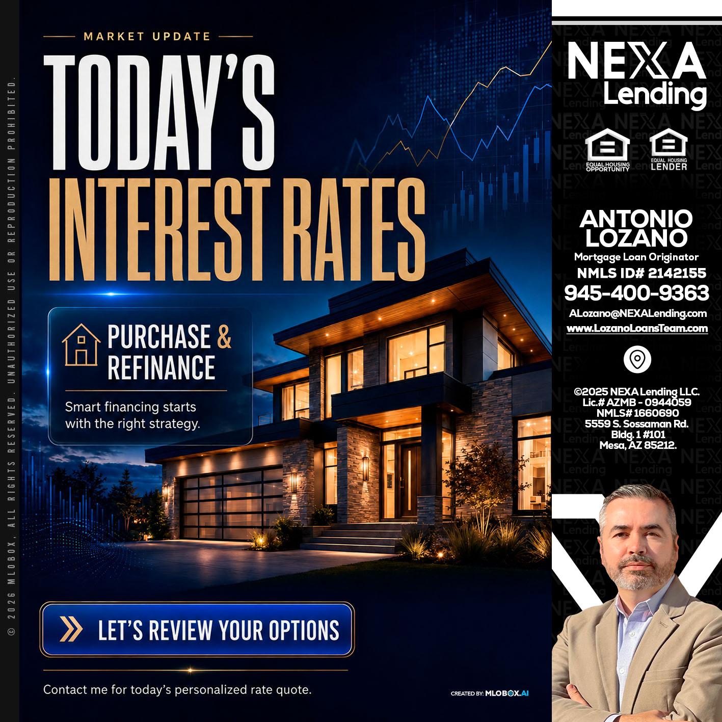 TODAYS RATES - Antonio Lozano -Mortgage Loan Originator