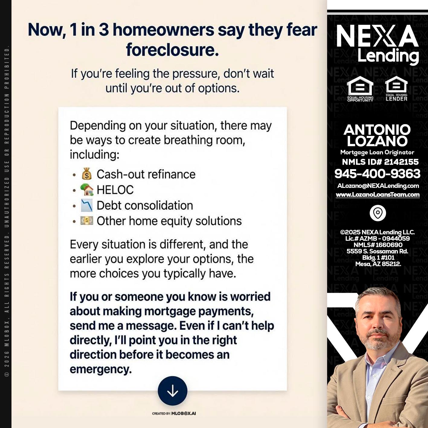 NOW, 1 IN 3 - Antonio Lozano -Mortgage Loan Originator