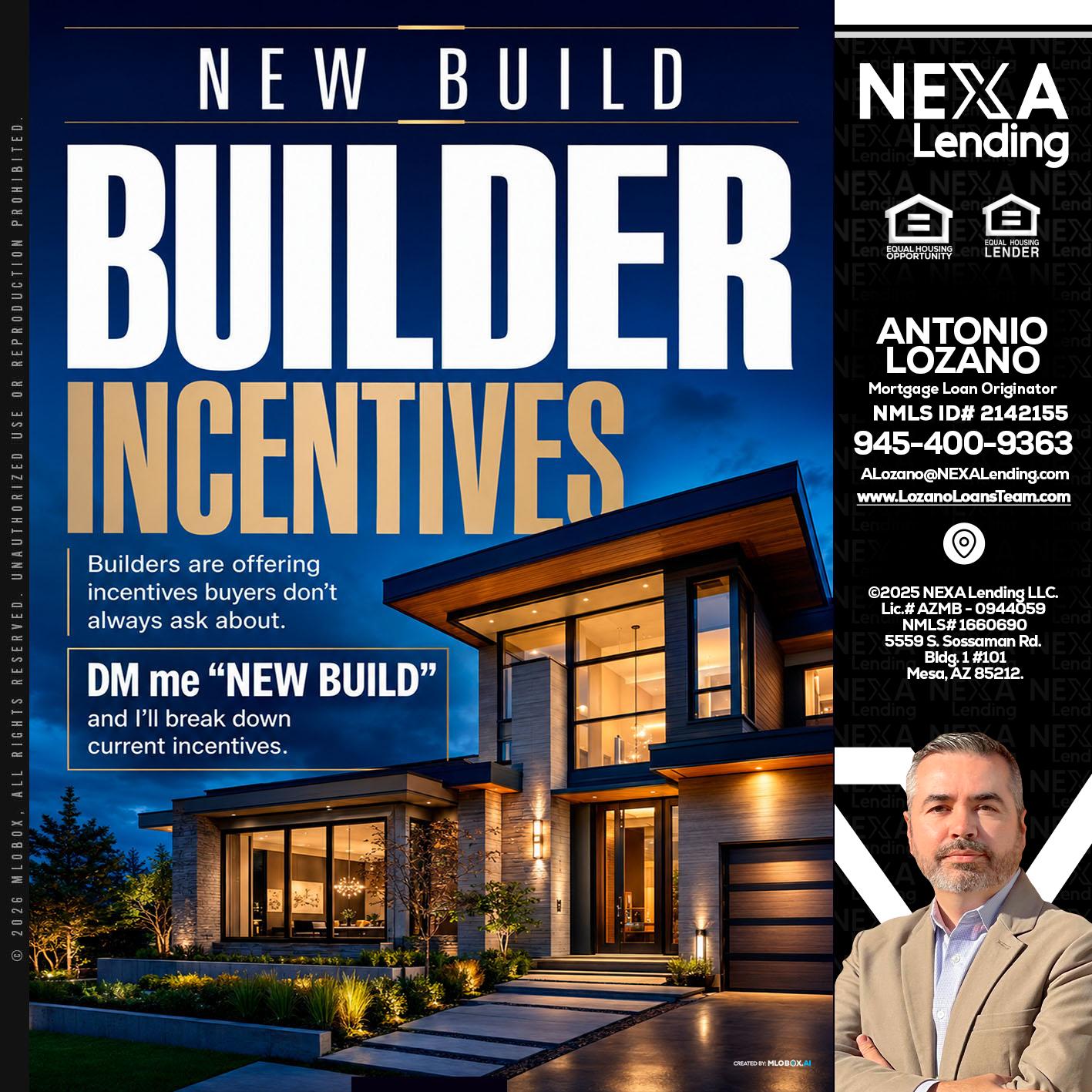 NEW BUILDER - Antonio Lozano -Mortgage Loan Originator